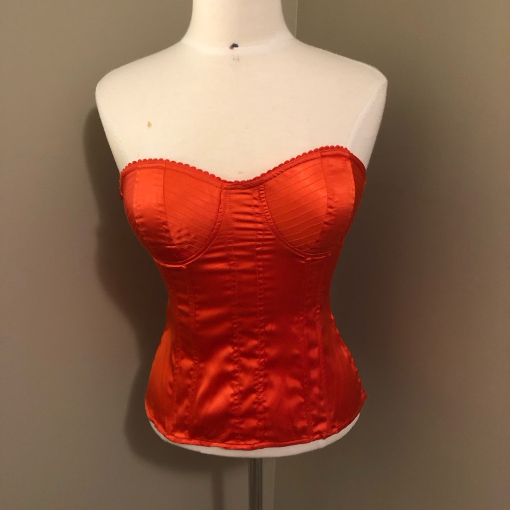 Urban Behavior Red Satin Strapless Corset Top